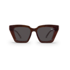 Front close-up of Bored George best-selling oversized square brown shimmer timeless polarised sunglasses - trendy designer sunnies for everyday wear
