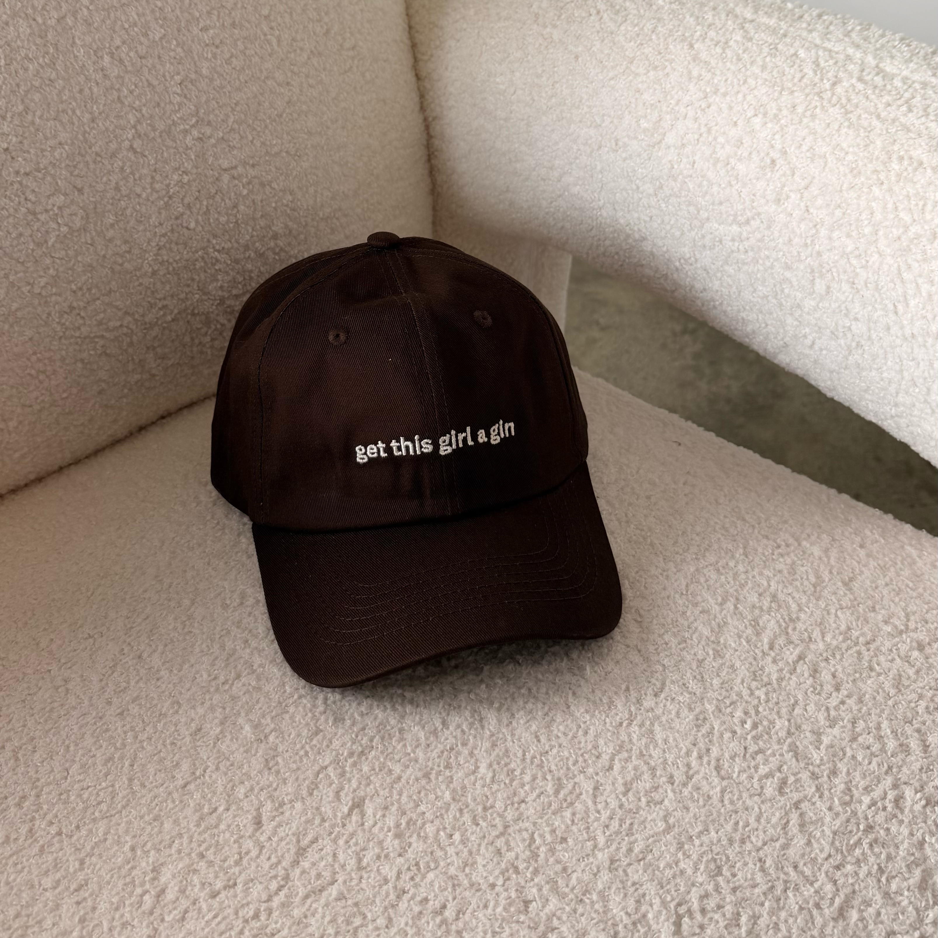 'Get This Girl A Gin' Cap Brown