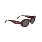 Right close-up of Bored George polarised merlot oval sunglasses for women – 90s inspired fashion eyewear
