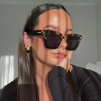 Piper Tort oversized cat-eye polarised sunglasses in tortoiseshell"