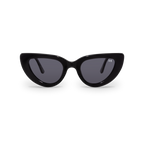 Front close-up of Bored George black cat eye sunglasses - fashion eyewear
