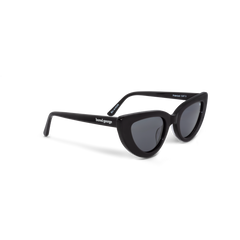 Right close-up of Bored George black cat eye sunglasses - fashion eyewear