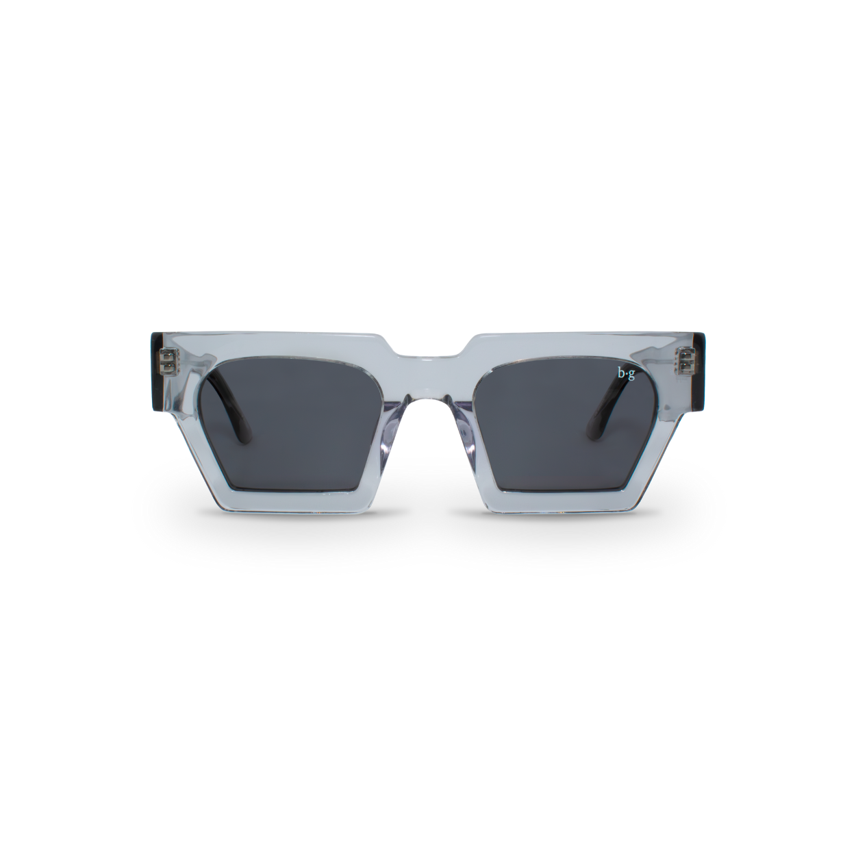 Front close-up of Bored George grey square sunglasses - fashion eyewear